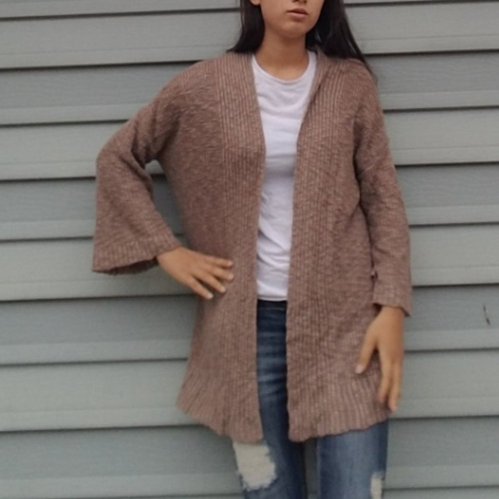 Easel Long Lace-back Cardigan Sweater S/M